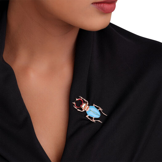 PN in Silver set with gems - BROOCH